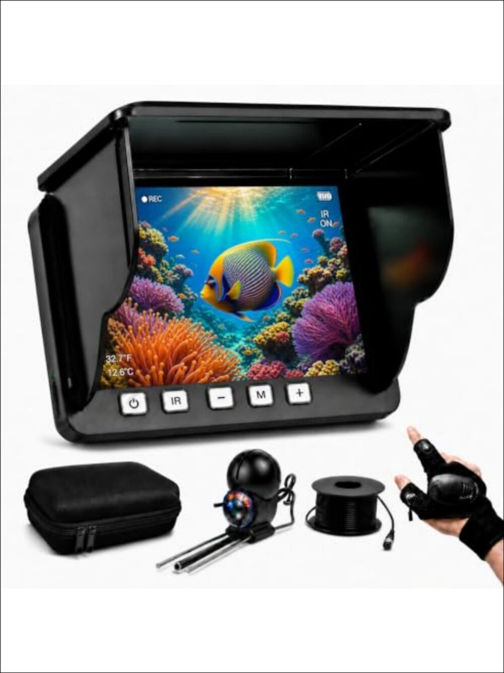 Underwater Fishing Camera 4.3\" LCD 720P Fish Finder 12 IR LED Night Vision